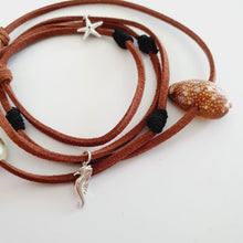 Load image into Gallery viewer, READY TO SHIP Fiji Pearl, Starfish & Seahorse Charm Faux Suede Leather Multi-way Bracelet / Necklace - FJD$ - Adorn Pacific - All Products