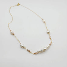 Load image into Gallery viewer, READY TO SHIP Freshwater Pearl & Faceted Glass Beads Necklace in 14k Gold Fill - FJD$ - Adorn Pacific - All Products