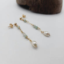 Load image into Gallery viewer, READY TO SHIP Freshwater Pearl & Faceted Glass Beads Stud Earrings in 14k Gold Fill - FJD$ - Adorn Pacific - All Products