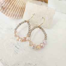 Load image into Gallery viewer, READY TO SHIP Freshwater Pearl & Labradorite Faceted Beads Earrings in 14k Gold Fill - FJD$ - Adorn Pacific - All Products