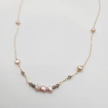 Load image into Gallery viewer, READY TO SHIP Freshwater Pearl & Labradorite Faceted Beads Necklace and Earrings Set in 14k Gold Fill - FJD$ - Adorn Pacific - All Products