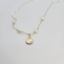 Load image into Gallery viewer, READY TO SHIP Freshwater Pearl & Mermaid Charm Necklace in 14k Gold Fill - FJD$ - Adorn Pacific - All Products