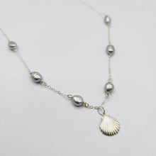 Load image into Gallery viewer, READY TO SHIP Freshwater Pearl & Mermaid Shell Charm Necklace - FJD$ - Adorn Pacific - All Products