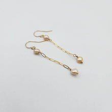 Load image into Gallery viewer, READY TO SHIP - Freshwater Pearl Drop Earrings with Chain Detail - 14k Gold Fill FJD$ - Adorn Pacific - Earrings