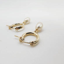 Load image into Gallery viewer, READY TO SHIP Freshwater Pearl Huggie Earrings - 14k Gold Fill FJD$ - Adorn Pacific -