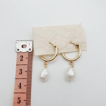 Load image into Gallery viewer, READY TO SHIP Freshwater Pearl Huggie Earrings - 14k Gold Fill FJD$ - Adorn Pacific -