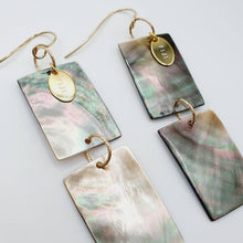 Load image into Gallery viewer, READY TO SHIP Geometric Mother of Pearl Shell Earrings - 14k Gold Filled FJD$ - Adorn Pacific - All Products