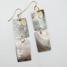 Load image into Gallery viewer, READY TO SHIP Geometric Mother of Pearl Shell Earrings - 14k Gold Filled FJD$ - Adorn Pacific - All Products