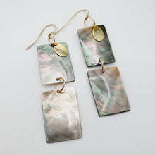 Load image into Gallery viewer, READY TO SHIP Geometric Mother of Pearl Shell Earrings - 14k Gold Filled FJD$ - Adorn Pacific - All Products
