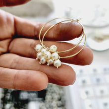 Load image into Gallery viewer, READY TO SHIP Hoop Earrings with Freshwater Pearls - 14k Gold Fill FJD$ - Adorn Pacific - Earrings