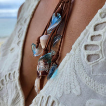 Load image into Gallery viewer, CONTACT US TO RECREATE THIS SOLD OUT STYLE Hot Glass and Shell Faux Suede Leather Necklace - FJD$ - Adorn Pacific - All Products