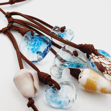 Load image into Gallery viewer, CONTACT US TO RECREATE THIS SOLD OUT STYLE Hot Glass and Shell Faux Suede Leather Necklace - FJD$ - Adorn Pacific - All Products