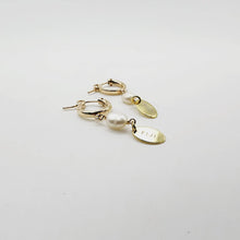 Load image into Gallery viewer, READY TO SHIP Huggie Earrings with Freshwater Pearls & Fiji charm - 14k Gold Fill FJD$ - Adorn Pacific - Earrings