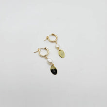 Load image into Gallery viewer, READY TO SHIP Huggie Earrings with Freshwater Pearls & Fiji charm - 14k Gold Fill FJD$ - Adorn Pacific - Earrings