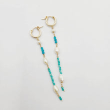 Load image into Gallery viewer, READY TO SHIP Huggie Earrings with Freshwater Pearls and Glass Bead detail - 14k Gold Fill FJD$ - Adorn Pacific - Earrings