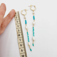 Load image into Gallery viewer, READY TO SHIP Huggie Earrings with Freshwater Pearls and Glass Bead detail - 14k Gold Fill FJD$ - Adorn Pacific - Earrings