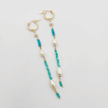 Load image into Gallery viewer, READY TO SHIP Huggie Earrings with Freshwater Pearls and Glass Bead detail - 14k Gold Fill FJD$ - Adorn Pacific - Earrings