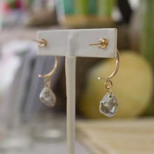 Load image into Gallery viewer, READY TO SHIP - Keshi Pearl Semi Hoop Earrings - 14k Gold Fill FJD$ - Adorn Pacific - Earrings