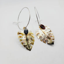Load image into Gallery viewer, CONTACT US TO RECREATE THIS SOLD OUT STYLE Monstera Carved Mother of Pearl Shell Earrings - 925 Sterling Silver FJD$ - Adorn Pacific - All Products