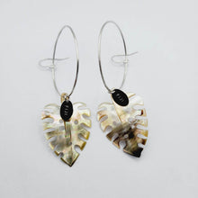Load image into Gallery viewer, CONTACT US TO RECREATE THIS SOLD OUT STYLE Monstera Carved Mother of Pearl Shell Earrings - 925 Sterling Silver FJD$ - Adorn Pacific - All Products