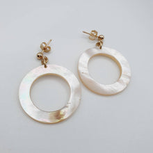 Load image into Gallery viewer, READY TO SHIP Mother of Pearl Stud Earrings - 14k Gold Fill FJD$ - Adorn Pacific - Earrings