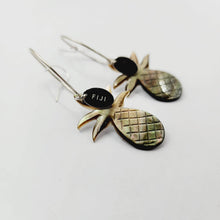 Load image into Gallery viewer, READY TO SHIP Pineapple Carved Mother of Pearl Shell Earrings - 925 Sterling Silver FJD$ - Adorn Pacific - All Products