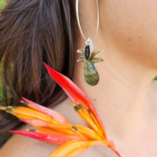 Load image into Gallery viewer, READY TO SHIP Pineapple Carved Mother of Pearl Shell Earrings - 925 Sterling Silver FJD$ - Adorn Pacific - All Products