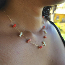 Load image into Gallery viewer, READY TO SHIP Pink & White Coral Necklace - 14k Gold Fill FJD$ - Adorn Pacific - All Products