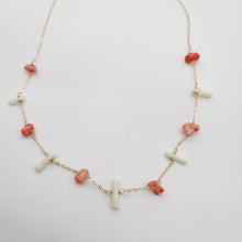 Load image into Gallery viewer, READY TO SHIP Pink & White Coral Necklace - 14k Gold Fill FJD$ - Adorn Pacific - All Products