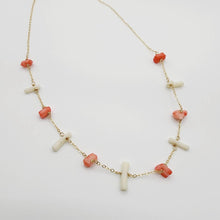 Load image into Gallery viewer, READY TO SHIP Pink & White Coral Necklace - 14k Gold Fill FJD$ - Adorn Pacific - All Products