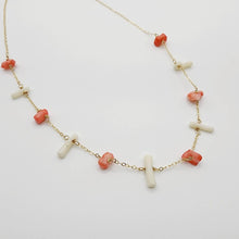 Load image into Gallery viewer, READY TO SHIP Pink & White Coral Necklace - 14k Gold Fill FJD$ - Adorn Pacific - All Products