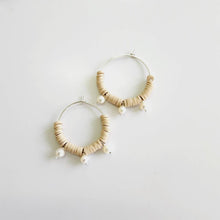 Load image into Gallery viewer, READY TO SHIP Polymer Clay Bead Hoop Earrings with Freshwater Pearls - 14k Gold Fill FJD$ - Adorn Pacific - Earrings