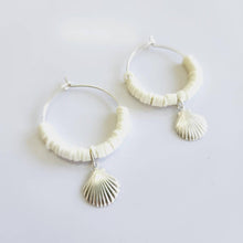 Load image into Gallery viewer, READY TO SHIP Polymer Clay Bead Hoop Earrings with Mermaid Charms - 925 Sterling Silver FJD$ - Adorn Pacific - Earrings