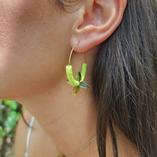 Load image into Gallery viewer, READY TO SHIP Polymer Clay Bead Hoop Earrings with Mother of Pearl - 14k Gold Fill FJD$ - Adorn Pacific - Earrings