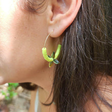 Load image into Gallery viewer, READY TO SHIP Polymer Clay Bead Hoop Earrings with Mother of Pearl - 14k Gold Fill FJD$ - Adorn Pacific - Earrings