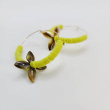 Load image into Gallery viewer, READY TO SHIP Polymer Clay Bead Hoop Earrings with Mother of Pearl - 14k Gold Fill FJD$ - Adorn Pacific - Earrings