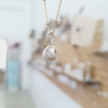 Load image into Gallery viewer, READY TO SHIP - Recycled Sterling Flush Set Necklace - 925 Sterling Silver & 14k Gold Fill Chain FJD$ - Adorn Pacific - Necklaces