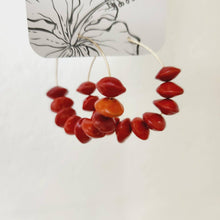 Load image into Gallery viewer, READY TO SHIP Red Seed Hoop Earrings - 14k Gold Fill FJD$ - Adorn Pacific - All Products