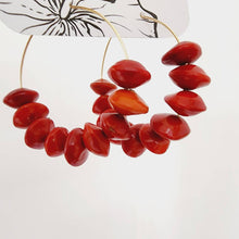 Load image into Gallery viewer, READY TO SHIP Red Seed Hoop Earrings - 14k Gold Fill FJD$ - Adorn Pacific - All Products