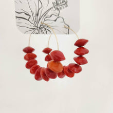 Load image into Gallery viewer, READY TO SHIP Red Seed Hoop Earrings - 14k Gold Fill FJD$ - Adorn Pacific - All Products
