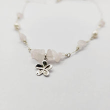 Load image into Gallery viewer, READY TO SHIP Rosequartz & Frangipani Charm Necklace - FJD$ - Adorn Pacific - All Products