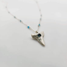 Load image into Gallery viewer, READY TO SHIP - Shark Tooth Necklace with Zirconia & Glass Beads - 925 Sterling Silver FJD$ - Adorn Pacific - Necklaces
