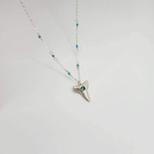 Load image into Gallery viewer, READY TO SHIP - Shark Tooth Necklace with Zirconia & Glass Beads - 925 Sterling Silver FJD$ - Adorn Pacific - Necklaces