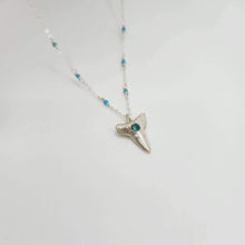 Load image into Gallery viewer, READY TO SHIP - Shark Tooth Necklace with Zirconia & Glass Beads - 925 Sterling Silver FJD$ - Adorn Pacific - Necklaces