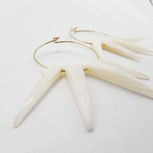 Load image into Gallery viewer, READY TO SHIP Shell Hoop Earrings - 14k Gold Fill FJD$ - Adorn Pacific - Earrings