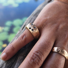 Load image into Gallery viewer, READY TO SHIP - Signet Ring with Sapphires- 9k Solid Gold FJD$ - Adorn Pacific - Rings