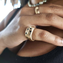 Load image into Gallery viewer, READY TO SHIP - Signet Ring with Sapphires- 9k Solid Gold FJD$ - Adorn Pacific - Rings