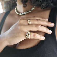 Load image into Gallery viewer, READY TO SHIP - Signet Ring with Sapphires- 9k Solid Gold FJD$ - Adorn Pacific - Rings