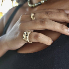 Load image into Gallery viewer, READY TO SHIP - Signet Ring with Sapphires- 9k Solid Gold FJD$ - Adorn Pacific - Rings