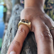 Load image into Gallery viewer, READY TO SHIP - Signet Ring with Sapphires- 9k Solid Gold FJD$ - Adorn Pacific - Rings